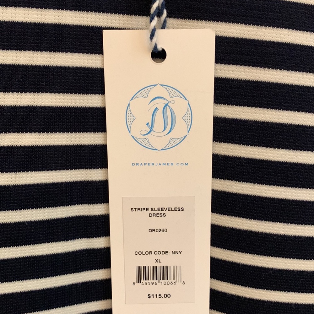 Draper James Blue and White Striped Sleeveless Dress - Picture 3 of 5